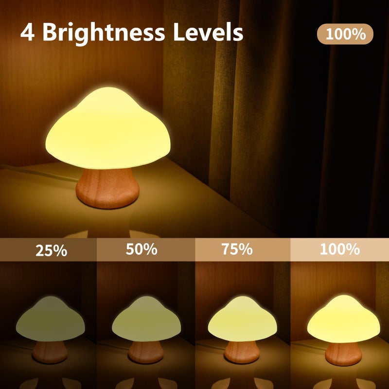 ANGTUO Wooden Mushroom Lamp, 16 Color Changing Mushroom Night Light with Two Remote Controls - Image 5